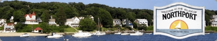 Image of boats in background. Northport logo in foreground